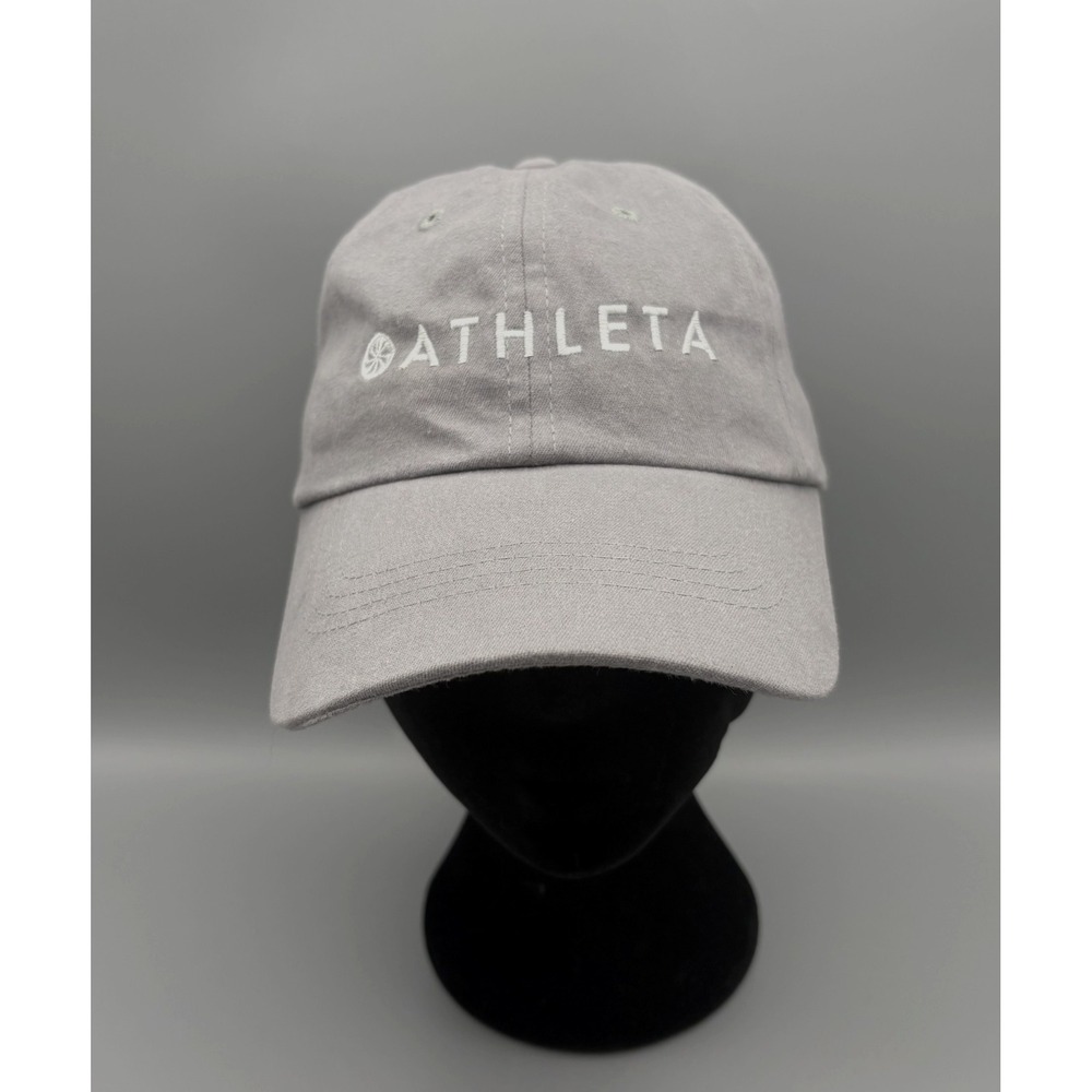 ATHLETA Gray Adjustable Baseball Cap Quake City Caps Cotton